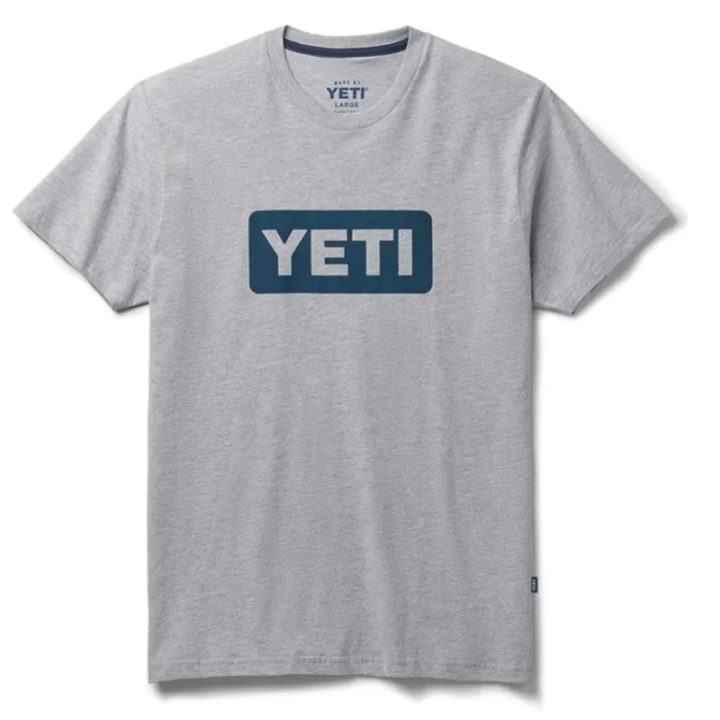 Yeti Logo Badge T-Shirt Grey/Navy